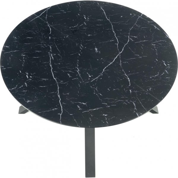 Dizzy runder Esstisch Ø130x130-180 cm - Schwarzer Marmoreffekt Dizzy runder Esstisch Ø130x130-180 cm - Schwarzer Marmoreffekt