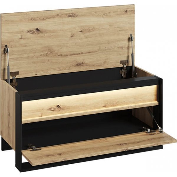 Quant Dielenbank 92 cm - Artisan-Eiche/Schwarz