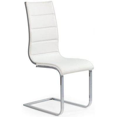 Stuhl Ronja - Weiß/Chrom/Grau Hochglanz
