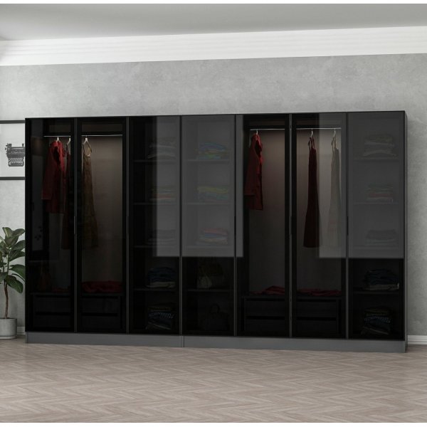 Cavolo Kleiderschrank 315 cm, Variante B - Anthrazit