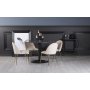 Plaza Essgruppe, Marmortisch mit 4 Plaza Samtsthlen - Beige/Grau/Schwarz