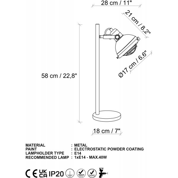Spoly Tischlampe - Schwarz