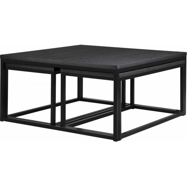 Acero Couchtisch 100 x 100 cm - Schwarzbraunes Eschenfurnier