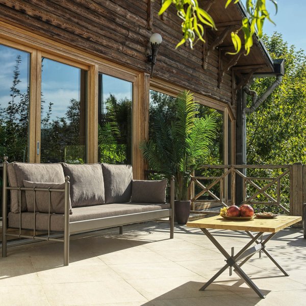 Lalas 3-Sitzer Outdoor-Sofa - Braun + Fleckentferner fr Mbel