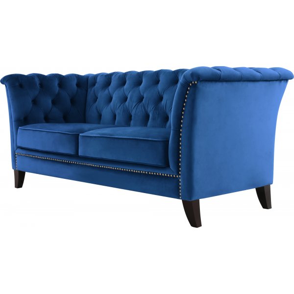 Milton Chesterfield 2-Sitzer - Dunkelblauer Samt Milton Chesterfield 2-Sitzer - Dunkelblauer Samt