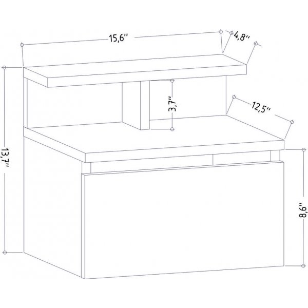 Nachttisch Alice - Anthrazit