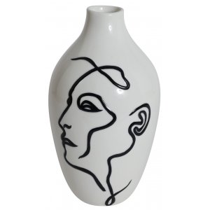 Vase Gesicht 17 cm - wei