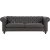 Royal Chesterfield 3-Sitzer-Sofa aus dunkelbraunem Kunstleder + Fleckentferner fr Mbel