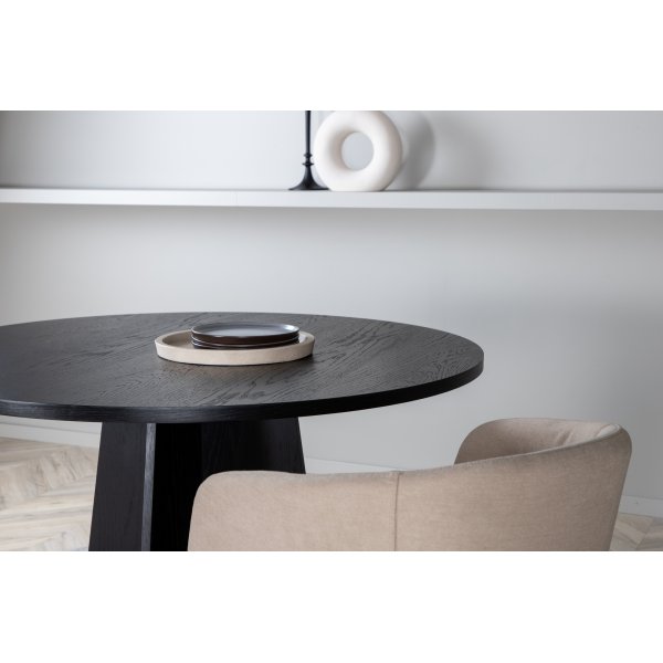 Bootcut-Esstisch 110 cm - Schwarz