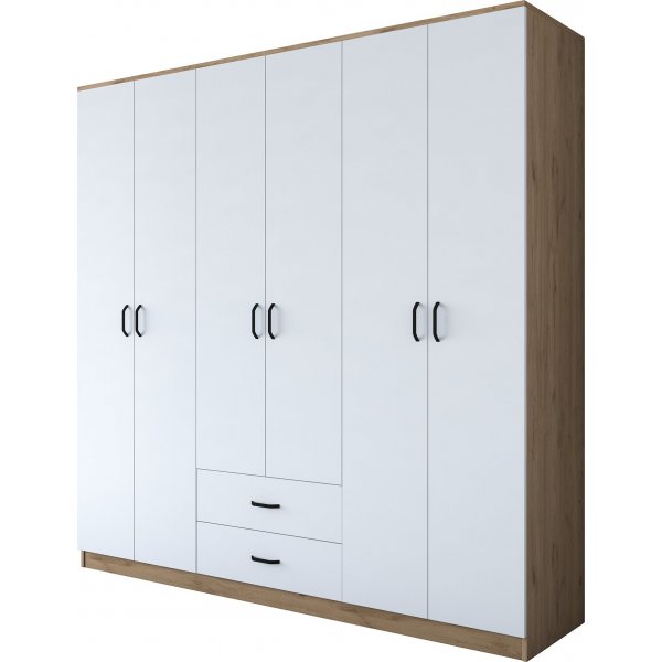 Baden Kleiderschrank 11 - Nussbaum/weiß Baden Kleiderschrank 11 - Nussbaum/weiß