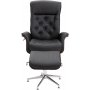 Milos Sessel mit Fuhocker (Recliner) - Schwarz PU