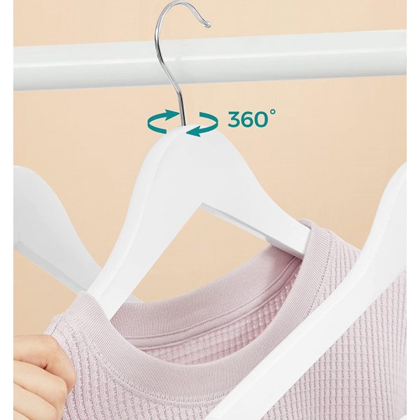 Kleiderbügel, Holz, 44,5 cm, 30er-Pack - Weiß Kleiderbügel, Holz, 44,5 cm, 30er-Pack - Weiß