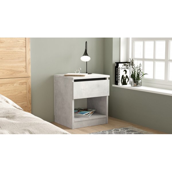 Luvio Nachttisch 26 - Silber/schwarz Luvio Nachttisch 26 - Silber/schwarz