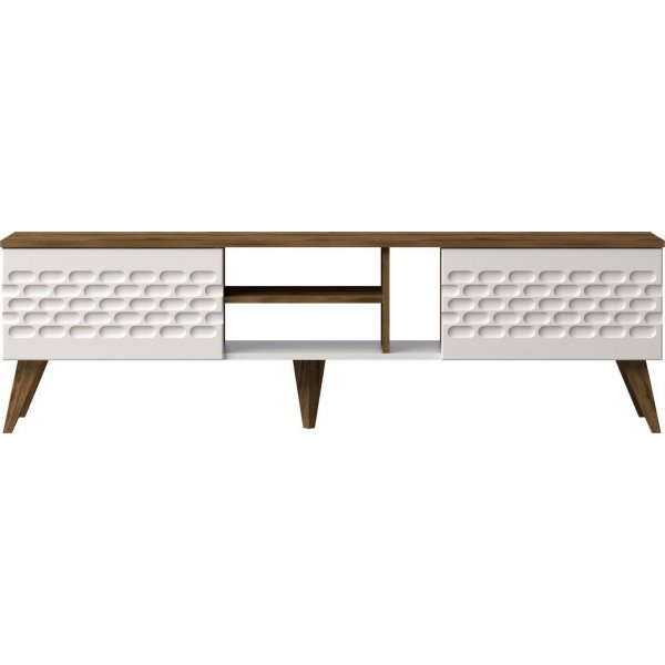 Egg Medienbank - Weiß/Walnuss Egg Medienbank - Weiß/Walnuss