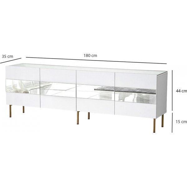 Leon Medienbank - Weiß/Gold Leon Medienbank - Weiß/Gold