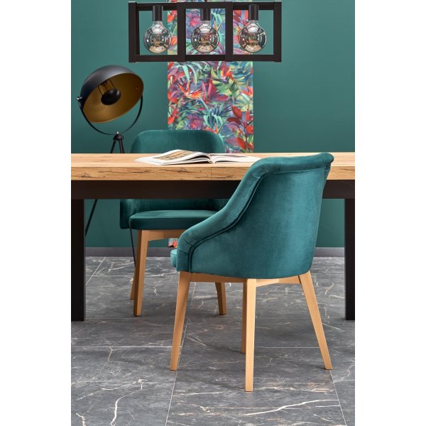 Callahan ausziehbarer Esstisch 80x140-220 cm - Schwarz / Buchenholz Callahan ausziehbarer Esstisch 80x140-220 cm - Schwarz / Buchenholz