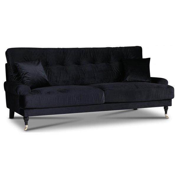 Adena 3-Sitzer-Sofa - Schwarzer Samt