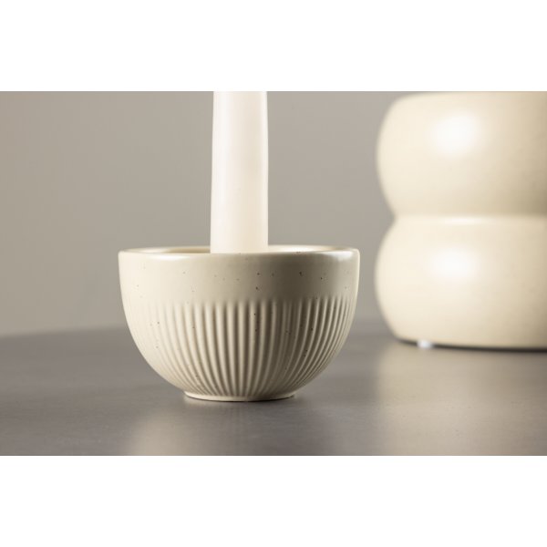 Posh Kerzenständer 9 x 6 cm - Beige/Schwarz Posh Kerzenständer 9 x 6 cm - Beige/Schwarz