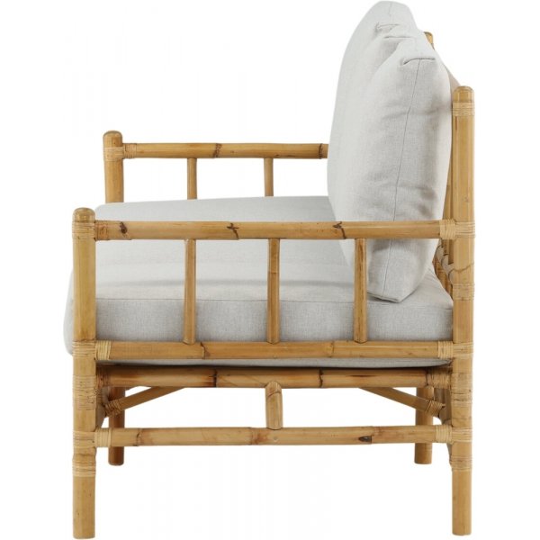 3-Sitzer-Sofa aus Rohrgeflecht - Hellgrau/Natur 3-Sitzer-Sofa aus Rohrgeflecht - Hellgrau/Natur