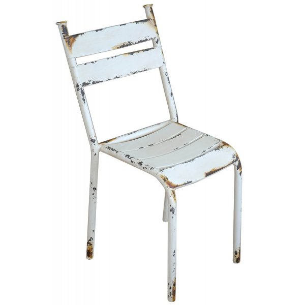 Adele Metallstuhl stapelbar - White vintage