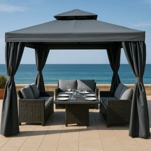 Pavillon Oxford - 300x300 cm - Dunkelgrau Pavillon Oxford - 300x300 cm - Dunkelgrau