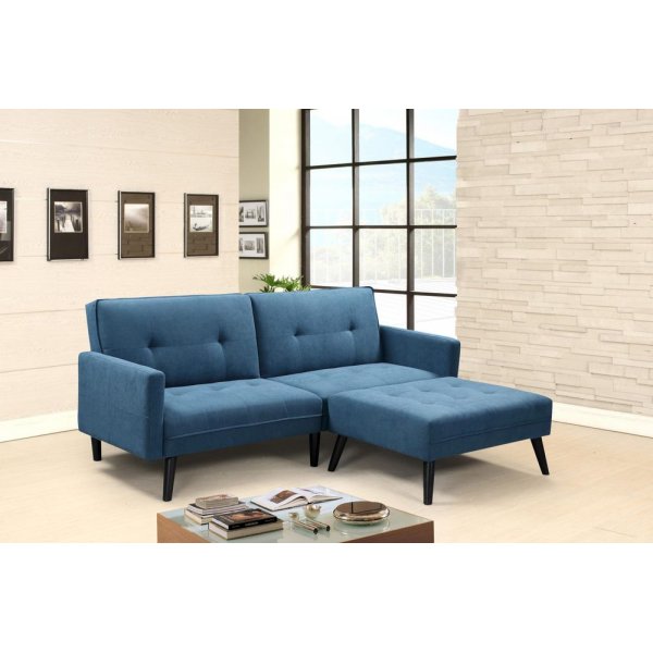 Eddy Schlafsofa - Blau/Schwarz Eddy Schlafsofa - Blau/Schwarz