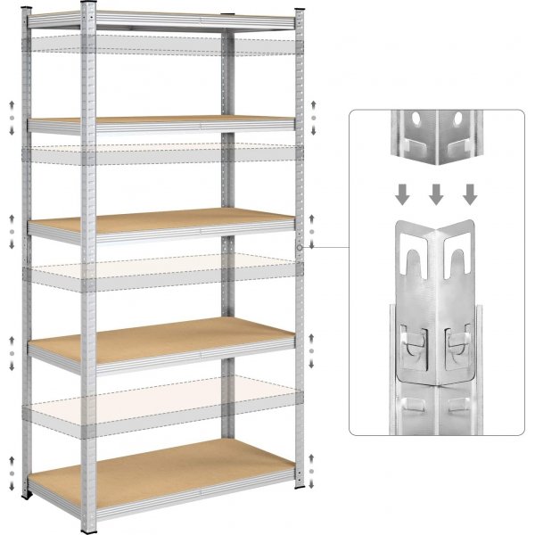 Galore Regal 200 cm - Silber/Beige