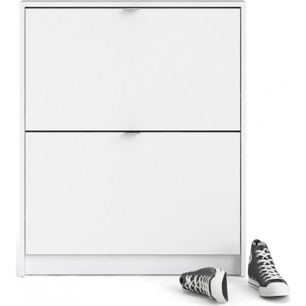 Schuhschrank mit 2 Fächern - Weiß Schuhschrank mit 2 Fächern - Weiß