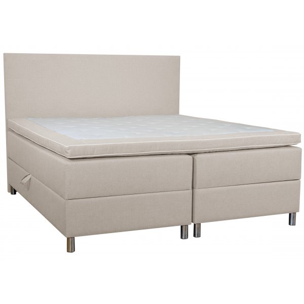 Bett mit Stauraum beige Boxspringbett 180x200 cm