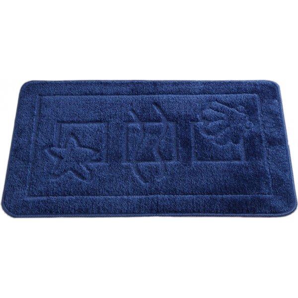 Maritimer Badezimmerteppich - Dunkelblau
