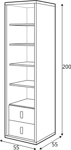 Simi Bcherregal 55 cm - Wei/Hickory