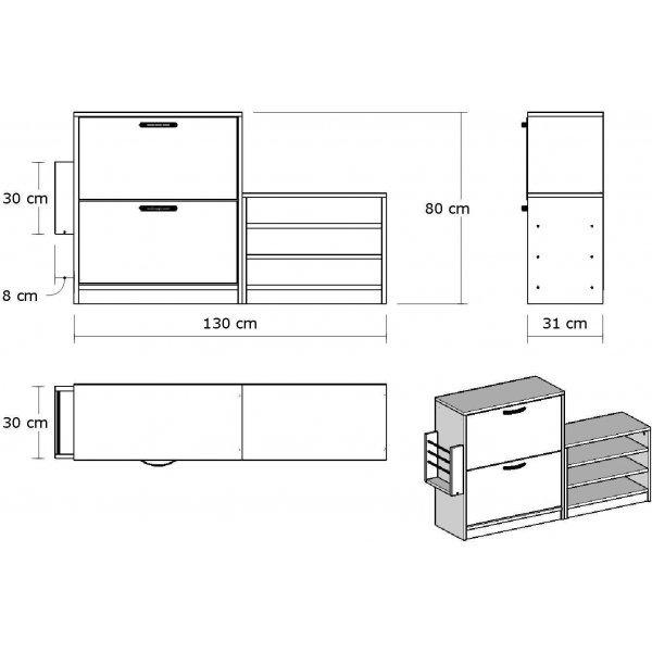 Trend Schuhschrank - Weiß Trend Schuhschrank - Weiß