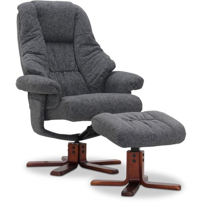 Comfy Sessel mit Fuhocker - Grau