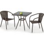 Benin Esstisch 70 cm - Dunkelbrauner Kunststoff-Rattan