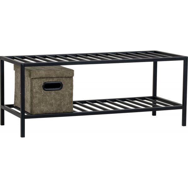 Weißes Schuhregal - Schwarz Weißes Schuhregal - Schwarz