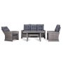 Orlando Outdoor-Mbelgruppe, verstellbare Sessel mit hoher Rckenlehne - Grau/Beige