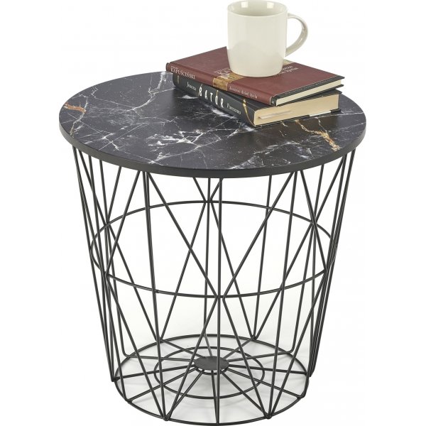 Harissa Couchtisch Ø42 cm - Schwarzer Marmor/Schwarz Harissa Couchtisch Ø42 cm - Schwarzer Marmor/Schwarz