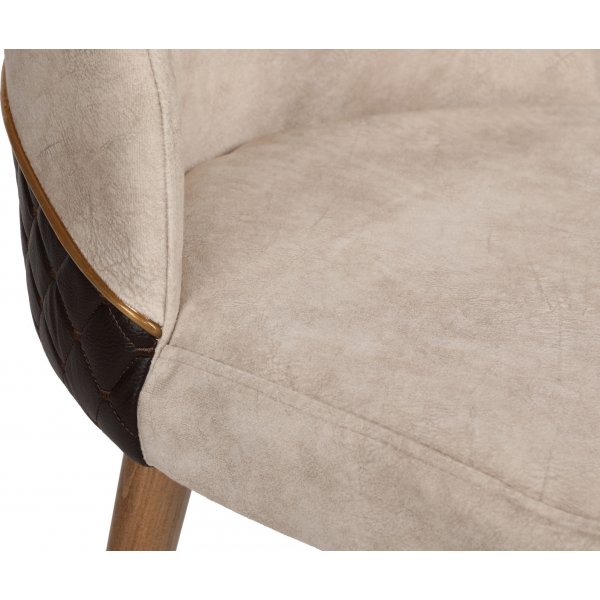 Nova Stuhlset - Cremewei/Walnuss