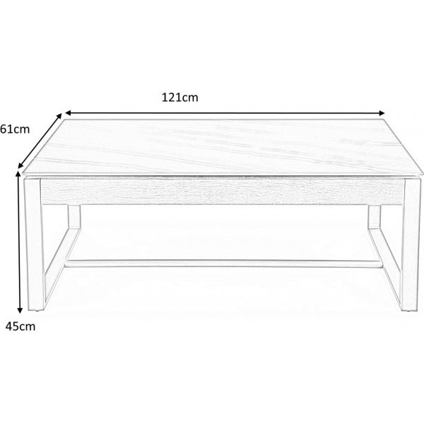 Ramona Couchtisch 121 x 61 cm - Schwarzer Marmor/Walnuss Ramona Couchtisch 121 x 61 cm - Schwarzer Marmor/Walnuss