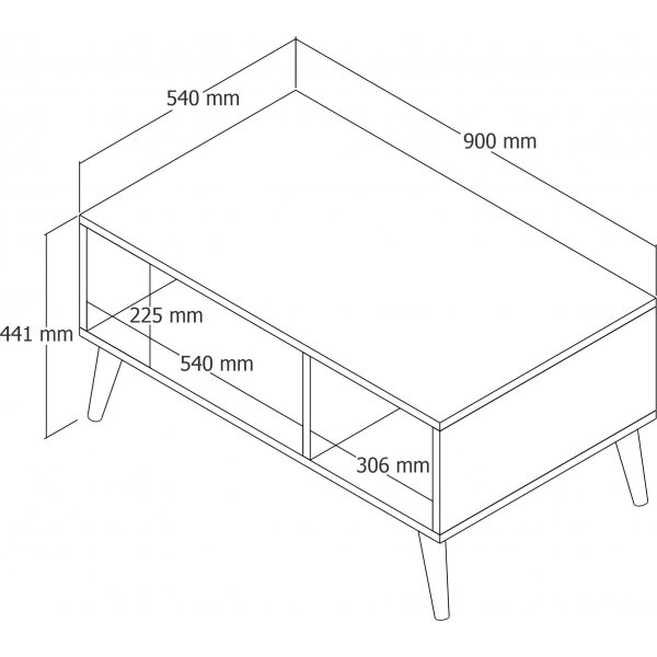 Exxen Couchtisch 90 x 41,6 cm - Nussbaum/Anthrazit Exxen Couchtisch 90 x 41,6 cm - Nussbaum/Anthrazit