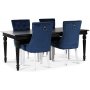Paris Essgruppe - schwarzer Tisch mit 4 Tuva Decotique Sthlen in blauem Samt