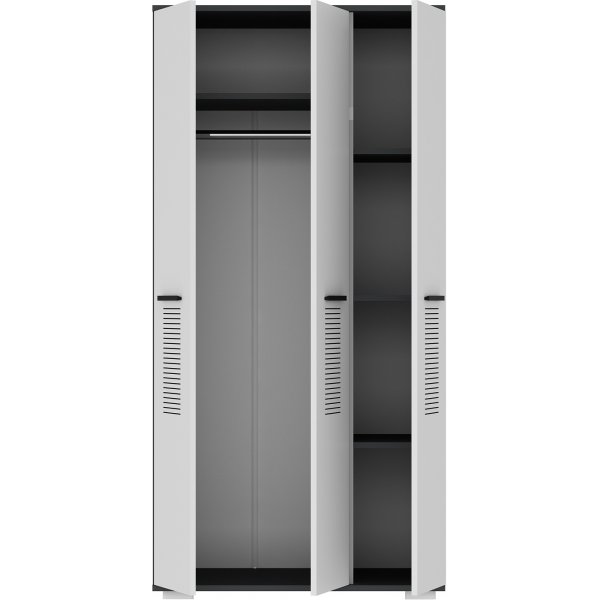 Asimo Kleiderschrank 90 x 45 x 183 cm - Anthrazit/Weiß Asimo Kleiderschrank 90 x 45 x 183 cm - Anthrazit/Weiß