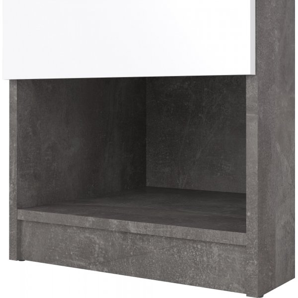 Naia Nachttisch 1 - Beton/wei