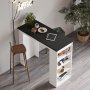 Style Stehtisch 120 x 51,6 cm - Wei/Schwarz