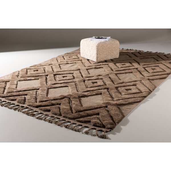 Dahlien-Wollteppich - Dunkelbraun Dahlien-Wollteppich - Dunkelbraun