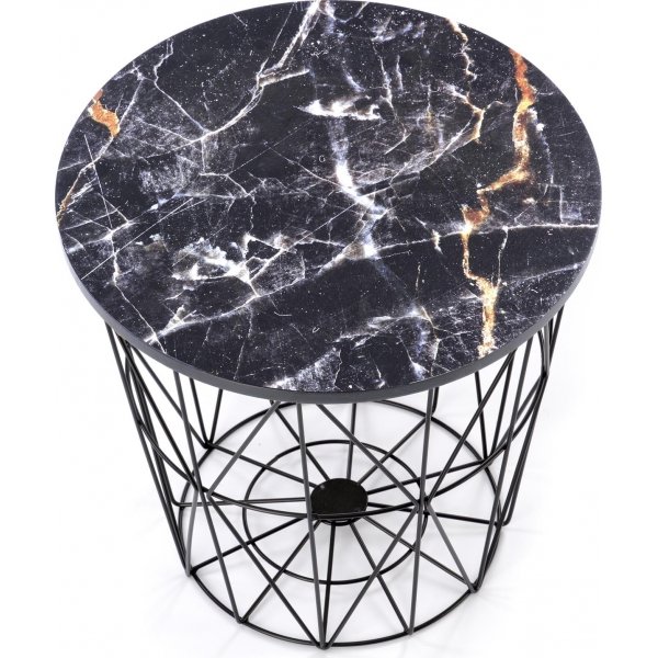 Harissa Couchtisch Ø42 cm - Schwarzer Marmor/Schwarz Harissa Couchtisch Ø42 cm - Schwarzer Marmor/Schwarz