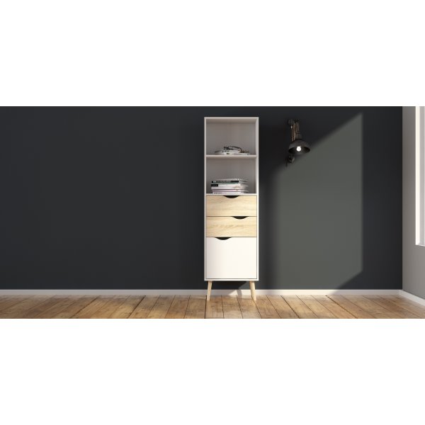 Oslo Bcherregal - Wei/Eiche