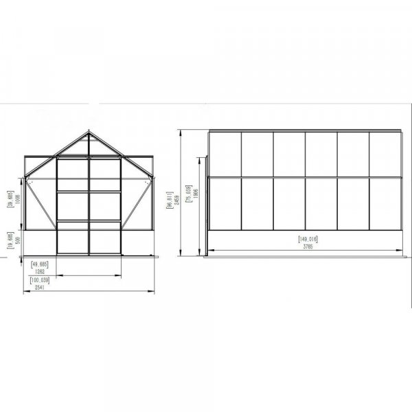 Gewächshaus Dysnomie 9,9 m² + Gewächshaus Dysnomie 9,9 m² +