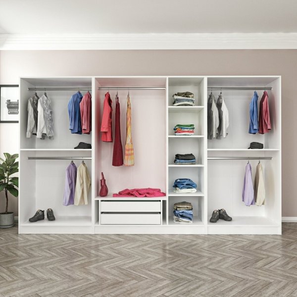 Cavolo Kleiderschrank 315 cm, Variante A - Wei�