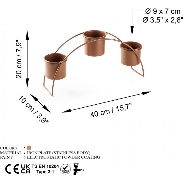 Plato 12 Vorratstöpfe - Kupfer Plato 12 Vorratstöpfe - Kupfer